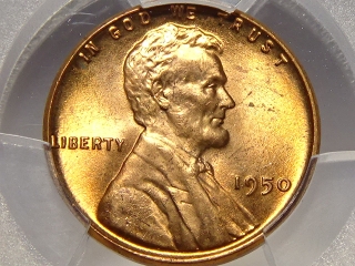 1950 Lincoln Cent MS65 PCGS Red
