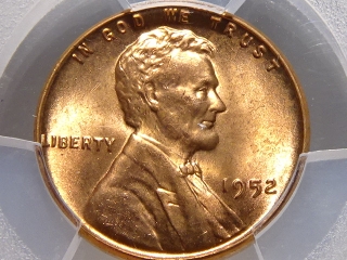 1952 Lincoln Cent MS65 Red PCGS