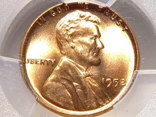 1952 Lincoln Cent MS65 Red PCGS