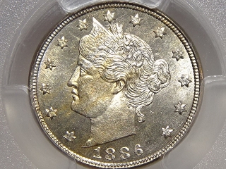 1886 Liberty Nickel MS64 PCGS