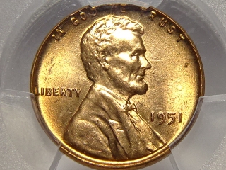 1951 Lincoln Cent MS65 PCGS Red