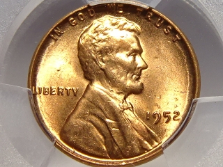 1952 Lincoln Cent MS65 PCGS Red