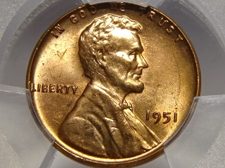 1951 Lincoln Cent MS65 Red PCGS