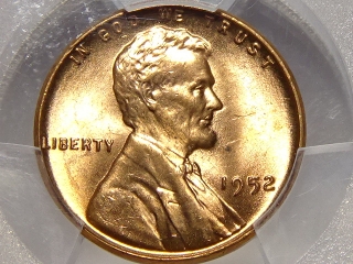 1952 Lincoln Cent MS65 Red PCGS