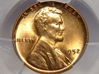 1952 Lincoln Cent MS65 Red PCGS