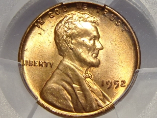 1952 Lincoln Cent MS65 Red PCGS