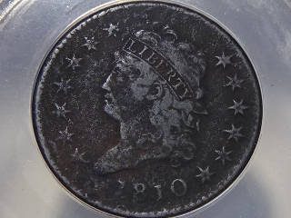 1810 Large Cent F12 Details ANACS