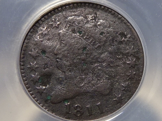 1811 Half Cent F12 Details ANACS