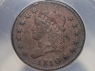 1810/9 Large Cent F15 Details ANACS