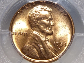 1953-D Lincoln Cent MS65 Red PCGS