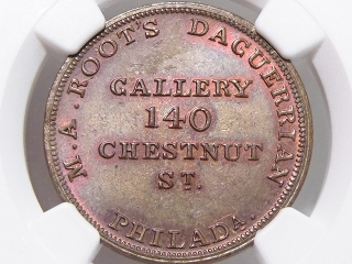 (1850's) Hard Times Token M.A. Root, Philadelphia MS65 Brown NGC