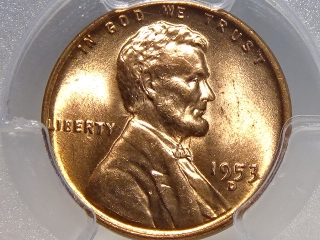 1953-D Lincoln Cent MS65 Red PCGS