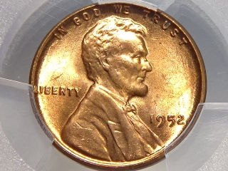 1952 Lincoln Cent MS65 Red PCGS