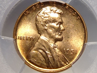 1951 Lincoln Cent MS65 Red PCGS