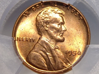 1950 Lincoln Cent MS65 Red PCGS