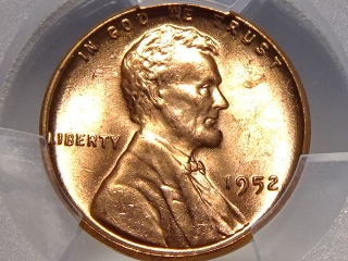 1952 Lincoln Cent MS65 Red PCGS