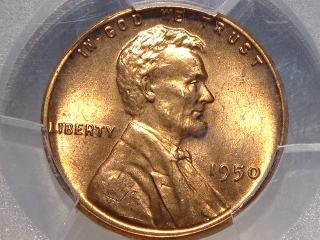 1950 Lincoln Cent MS65 Red PCGS