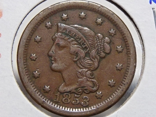 1853 Large Cent VF20