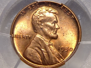 1950 Lincoln Cent MS65 Red PCGS