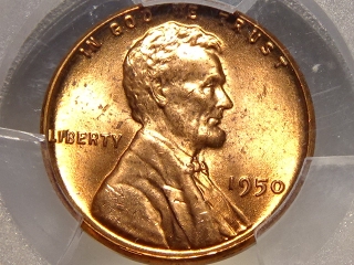 1950 Lincoln Cent MS65 Red PCGS