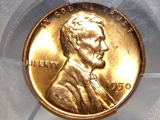 1950-D Lincoln Cent MS65 Red PCGS