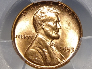 1953 Lincoln Cent MS65 Red PCGS