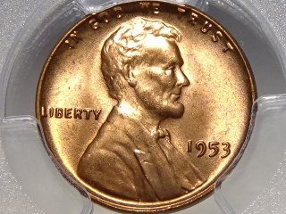 1953 Lincoln Cent MS65 Red PCGS