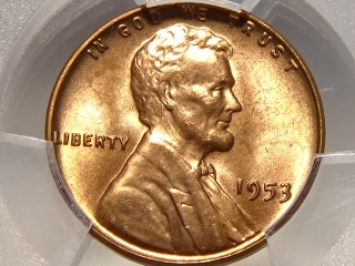 1953 Lincoln Cent MS65 Red PCGS