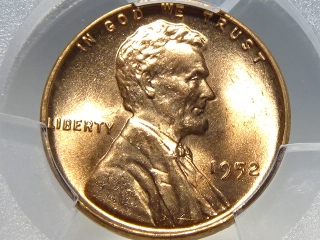 1952 Lincoln Cent MS65 Red PCGS