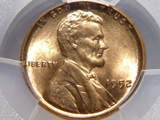 1952 Lincoln Cent MS65 Red PCGS