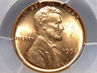 1952 Lincoln Cent MS65 Red PCGS