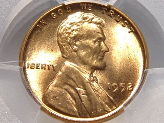 1952 Lincoln Cent MS65 Red PCGS