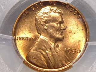 1950 Lincoln Cent MS65 Red PCGS