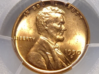 1950-D Lincoln Cent MS65 Red PCGS