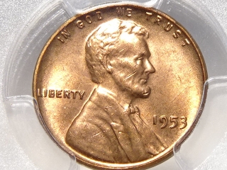 1953 Lincoln Cent MS65 Red PCGS