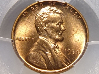 1950 Lincoln Cent MS65 Red PCGS