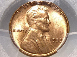 1953 Lincoln Cent MS65 Red PCGS