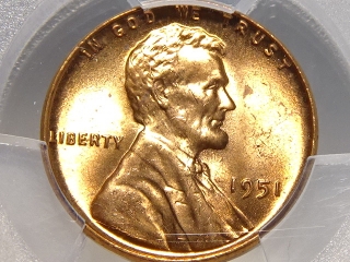 1951 Lincoln Cent MS65 Red PCGS