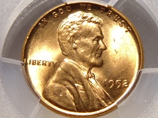 1952 Lincoln Cent MS65 Red PCGS