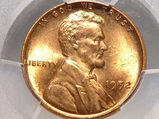 1952 Lincoln Cent MS65 Red PCGS