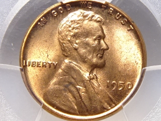 1950 Lincoln Cent MS65 Red PCGS