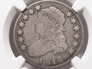 1818 Bust Quarter VG8 NGC