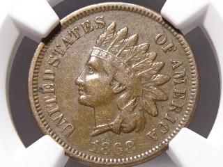 1868 Indian Cent VF35 NGC