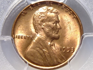 1953 Lincoln Cent MS65 Red PCGS