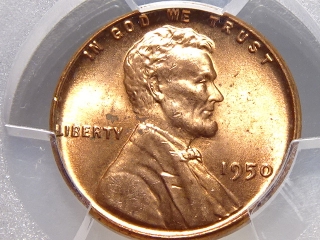 1950 Lincoln Cent MS65 Red PCGS