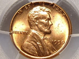 1950 Lincoln Cent MS65 Red PCGS