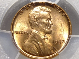 1952 Lincoln Cent MS65 Red PCGS