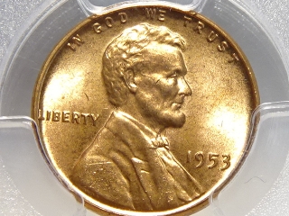 1953 Lincoln Cent MS65 Red PCGS