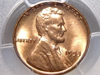 1953 Lincoln Cent MS65 Red PCGS