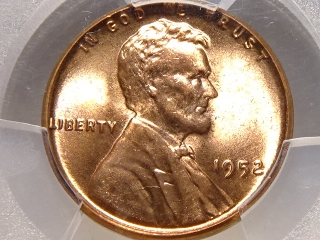 1952 Lincoln Cent MS65 Red PCGS